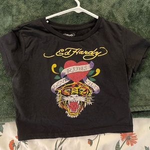 black urban outfitters x ed hardy baby tee